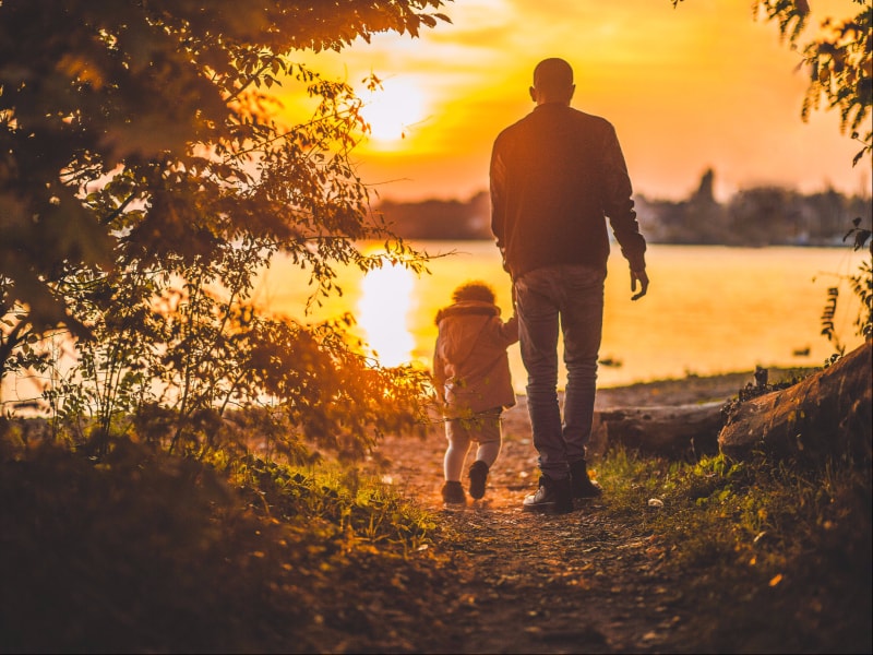 Father And Son At Sunset